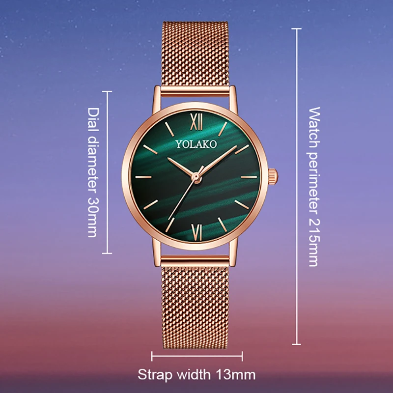 

Fashion Women Mesh Belt Wrist Watch Luxury Analog Business Lady Quartz Watches High-end Brand Round Watch