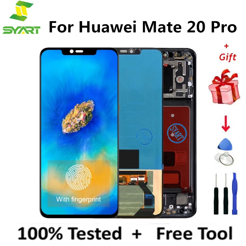 

С отпечатком пальца LCD для Huawei Mate 20 Pro LCD дисплей сенсорный экран дигитайзер сборка Замена для Huawei Mate 20 Pro