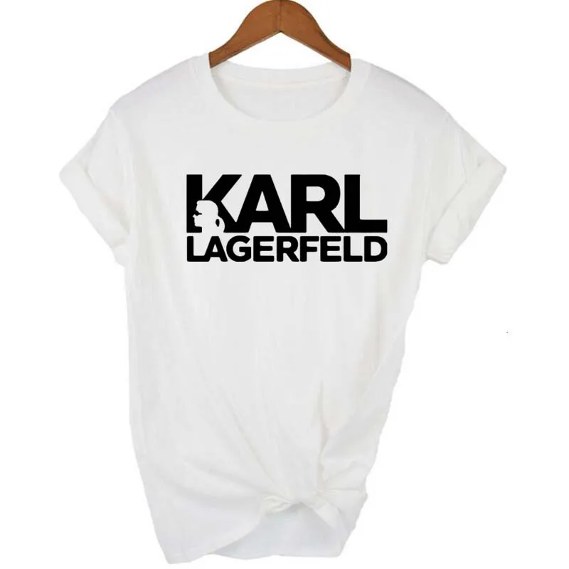 Karl Lagerfeld Футболка с принтом женская модная повседневная футболка коротким