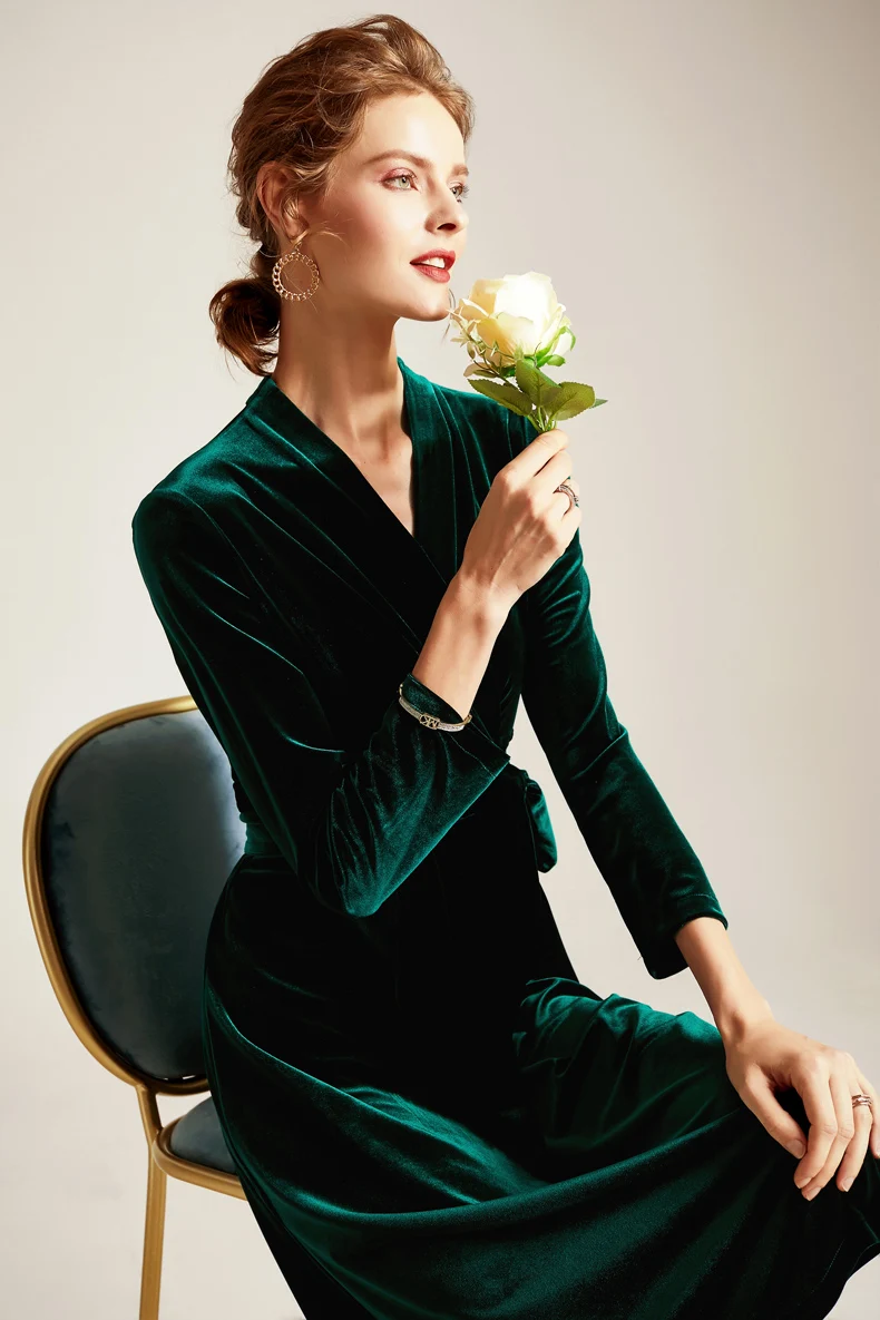 Женское миланское платье для подиума сексуальное с v-образным вырезом и длинными