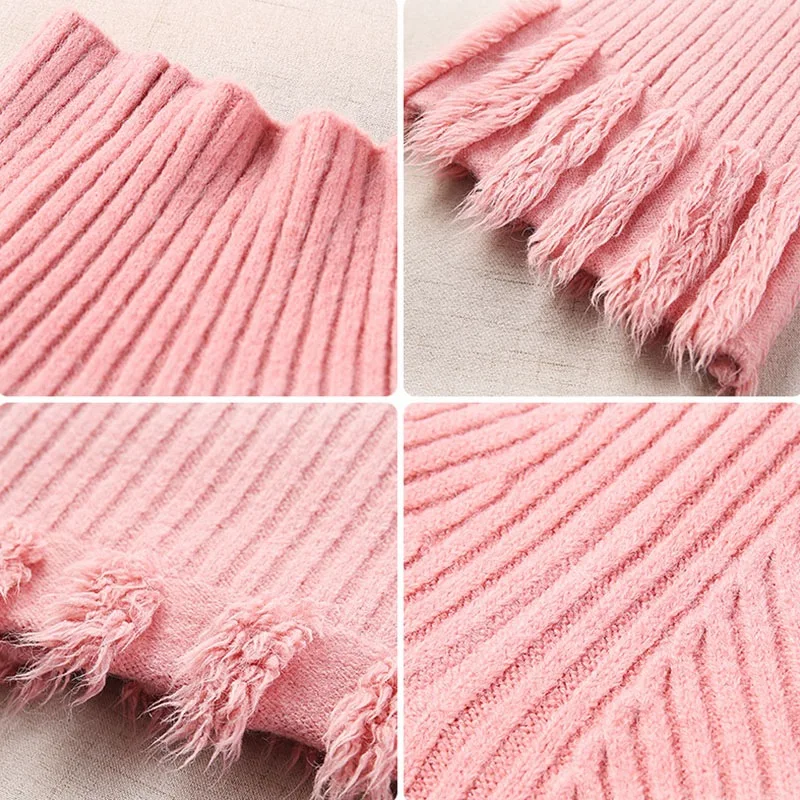

Women's Sweater Tassel Long Sleeve High Collar Pullover Wear Autumn New Korean Version of Loose Thick Sweater Tops