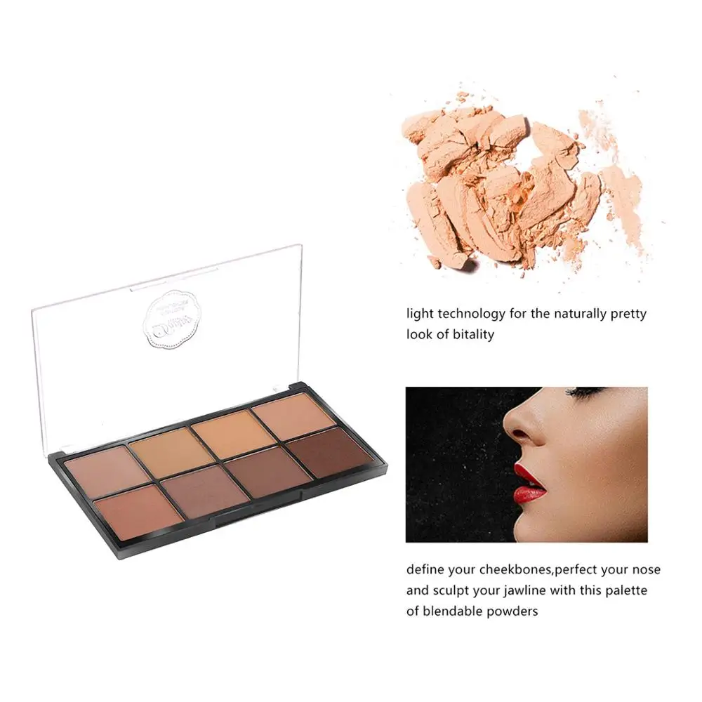 8 цветов компактный Гладкий контроль масла прессованная пудра с зеркалом стойкий