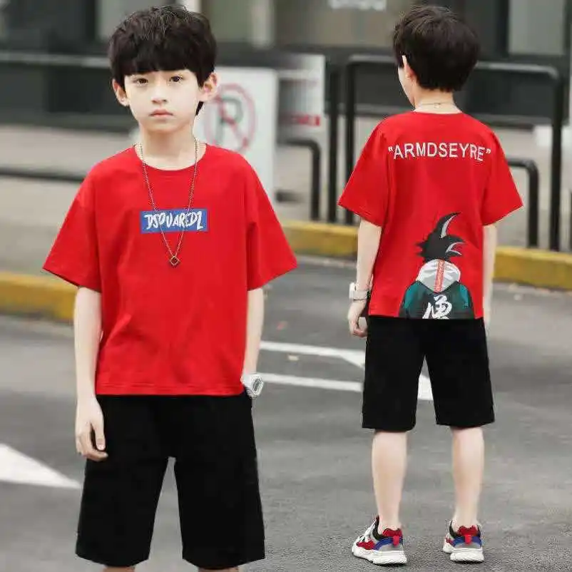 New Boys Clothing Sets Summer T-shirt Short Sleeve + Pants Kids Baby Boy Clothes Set Children Outfits Suit Teen 4 6 8 10 12 Year images - 6