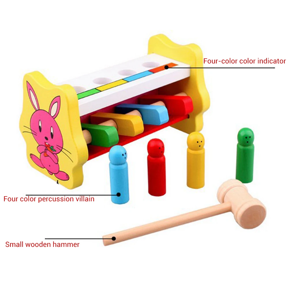 Детский деревянный игрушечный молоток в виде кролика|Монтессори| |