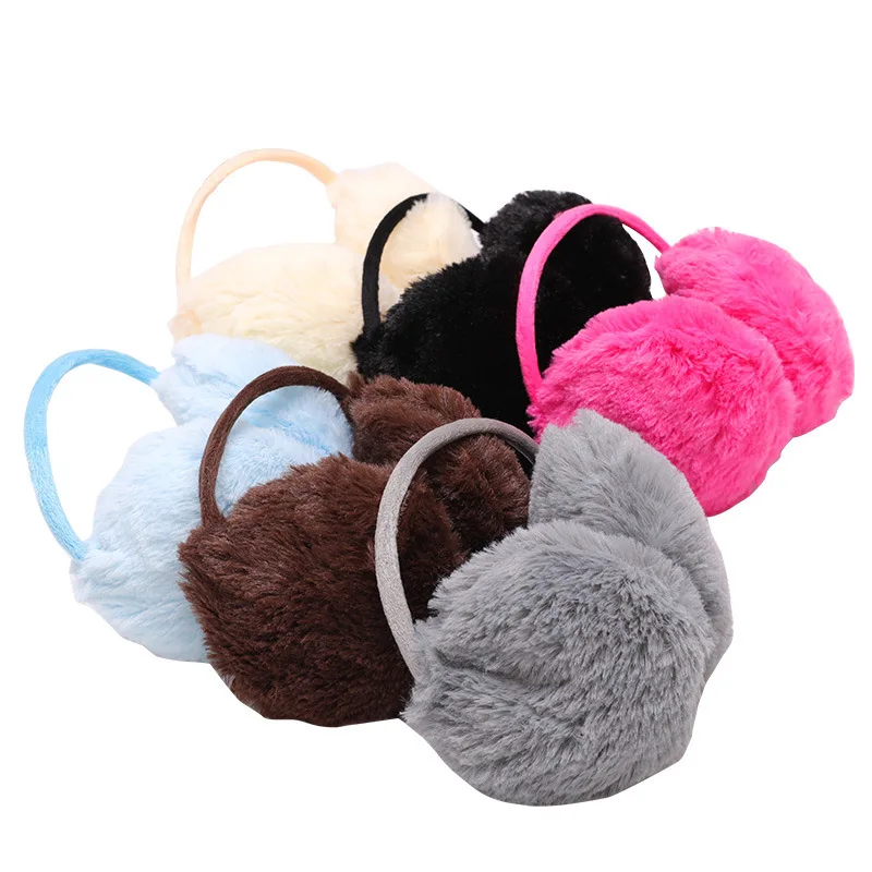 Зимние теплые наушники для девочек Пушистые складные в форме бургера детей