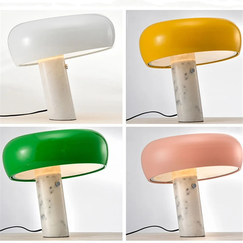 

Nordic Design Simple Mushroom Table Lamp for Living/Model Room Modern Black White Marble Light Home Decor Bedside Bedroom Study