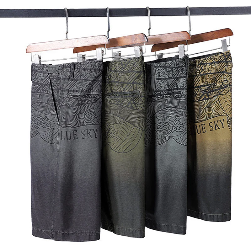 

iSurvivor 2021 Fashion Trendy Brand Straight Sports Casual Pants Summer Shorts New Cotton Printed Beach Overalls