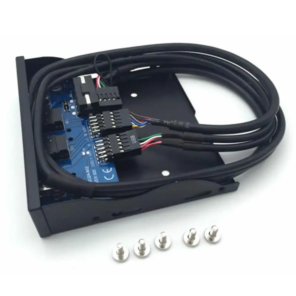 Новый 3 5 дюймов USB2.0 9PIN HUB HD аудио Выход дисковод гибких дисков расширения спереди