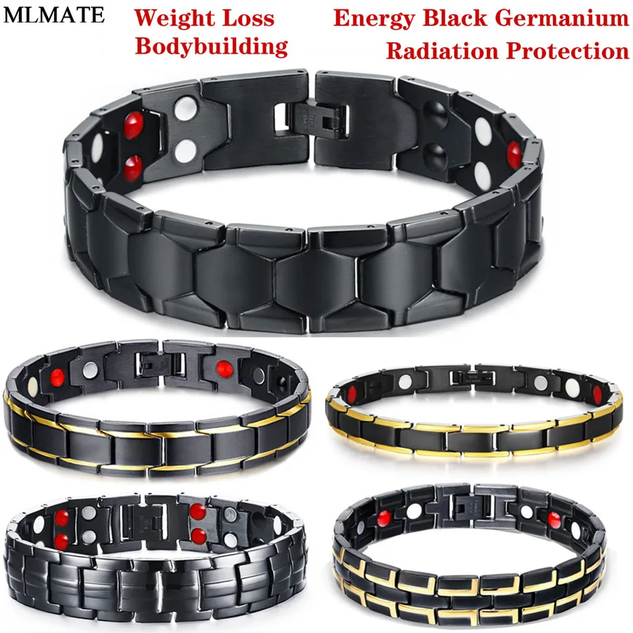 

Men Women Luxury Fashion Health Energy Bracelet Men's 316L Stainless Steel Bio Magnetic Therapy Treatment Snoring Sleep Better