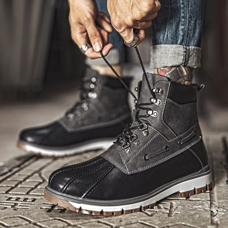 

High Heel Boots Men Sports Casual Shoes Boots Men Leather Winter For Tenis De Bota Para Hombre Men's Sneakers Mens Flat