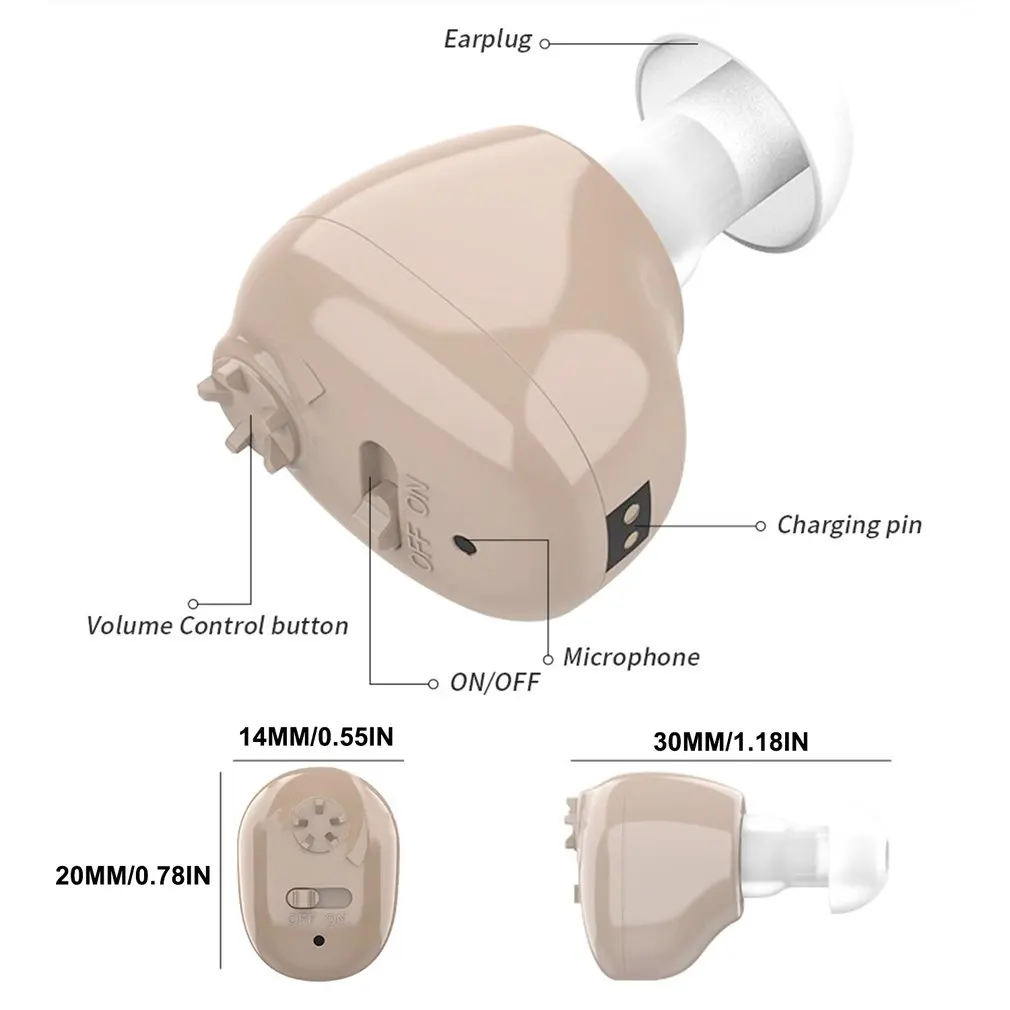 

Hearing Aid Rechargeable Hearing Device ITE Ear Hearing Aids for The Elderly Audifonos Sound Amplifier for Deafness