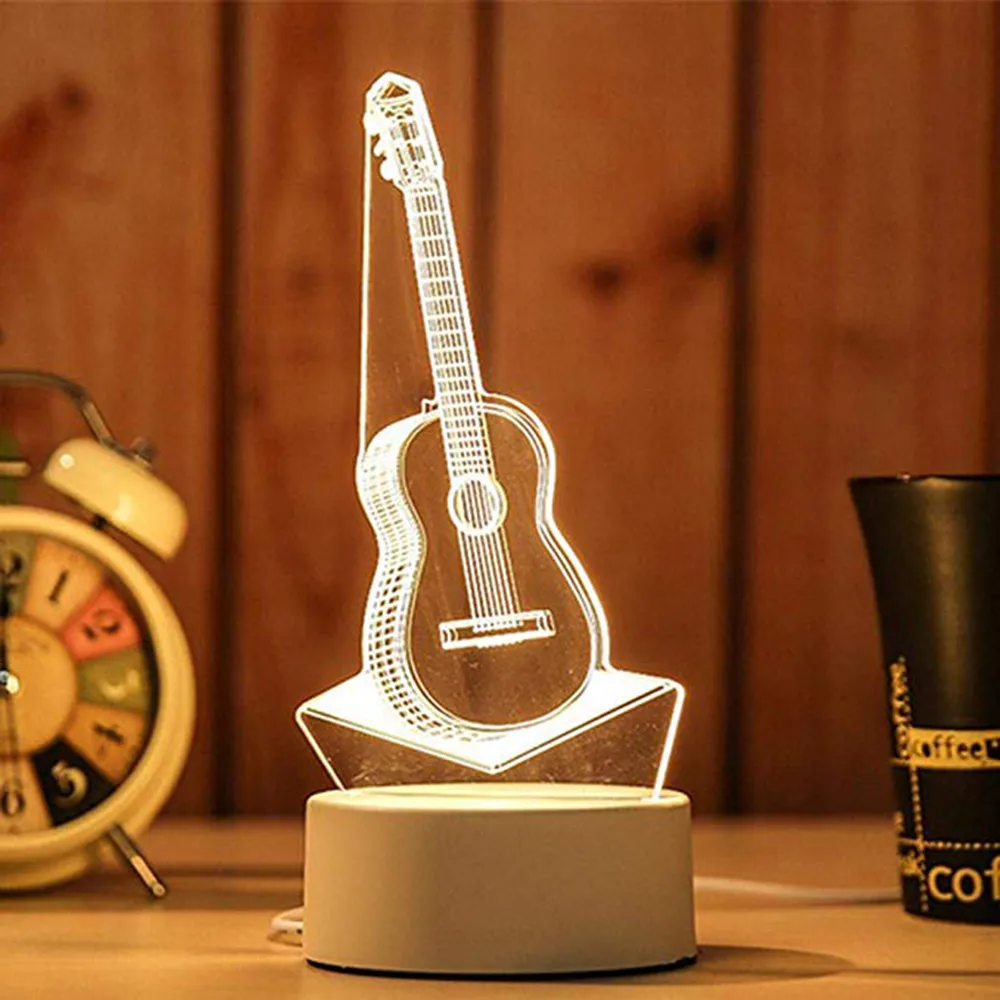 3D USB акриловый ночной Светильник s Настольный безделушки светодиодный светильник