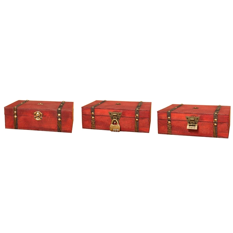 

Vintage Wooden Trinket Jewelry Storage Box Treasure Case Organizer