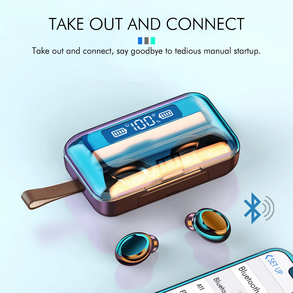 F9 3500 мА/ч наушники вкладыши TWS с Беспроводной Bluetooth 5 0 Шум шумоподавления игровая