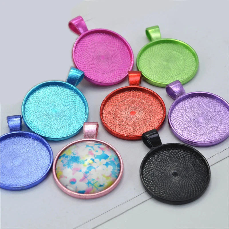 10pcs/lot 25 mm Round Silver Gold Cabochon Base Tray Bezels Blank Setting Supplies For Jewelry Making Findings Pendant