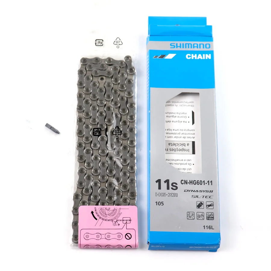 Shimano 105 DEORE SLX HG601 11 скоростная цепь для горного велосипеда, шоссейного велосипеда, компоненты и части 116L 112L 5800 M7000 цепи