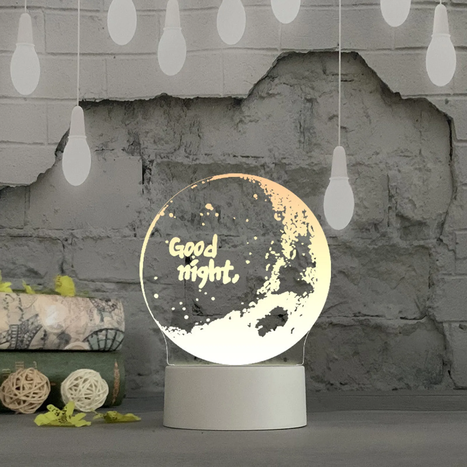 Прохладный праздничный свет s 3D USB акриловый ночсветильник светодиодный