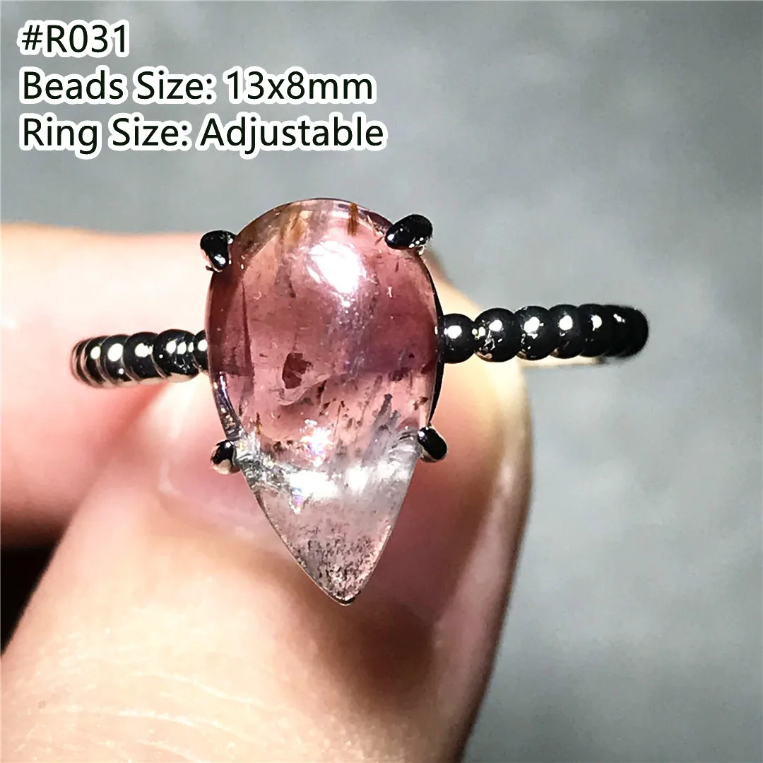 

Кольцо из натурального фиолетового Красного ауралита, 23 дюйма, кварцевые ювелирные изделия для женщин и мужчин, бусины из камня какоксенит ...