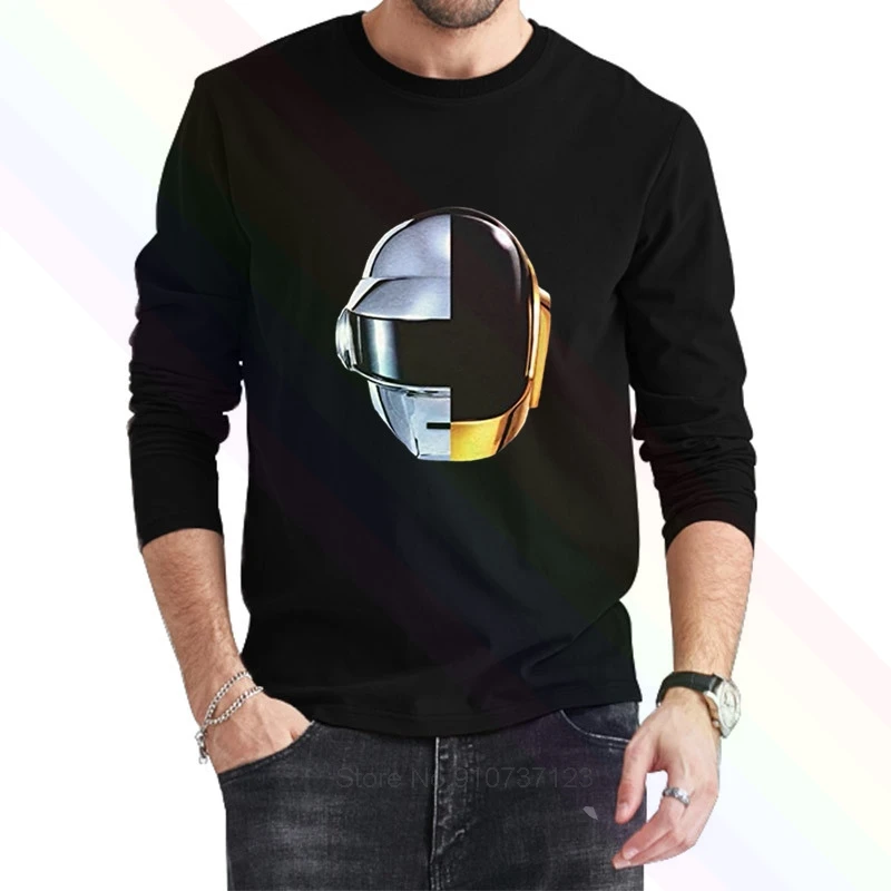 Классическая Черная Мужская футболка Daft в стиле панк с логотипом шлема Men39 S