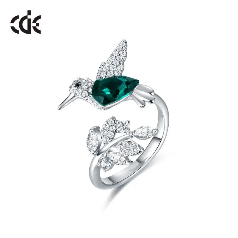 

Fashion S925 Women Silver Ring Bird Silver Ring Lady Adopts Element Crystal Jewelry