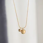 YUN RUO не выцветает, винтажное ожерелье из 18-каратного золота с матовым стальным шариком, модные ювелирные изделия из титановой нержавеющей стали, женские аксессуары