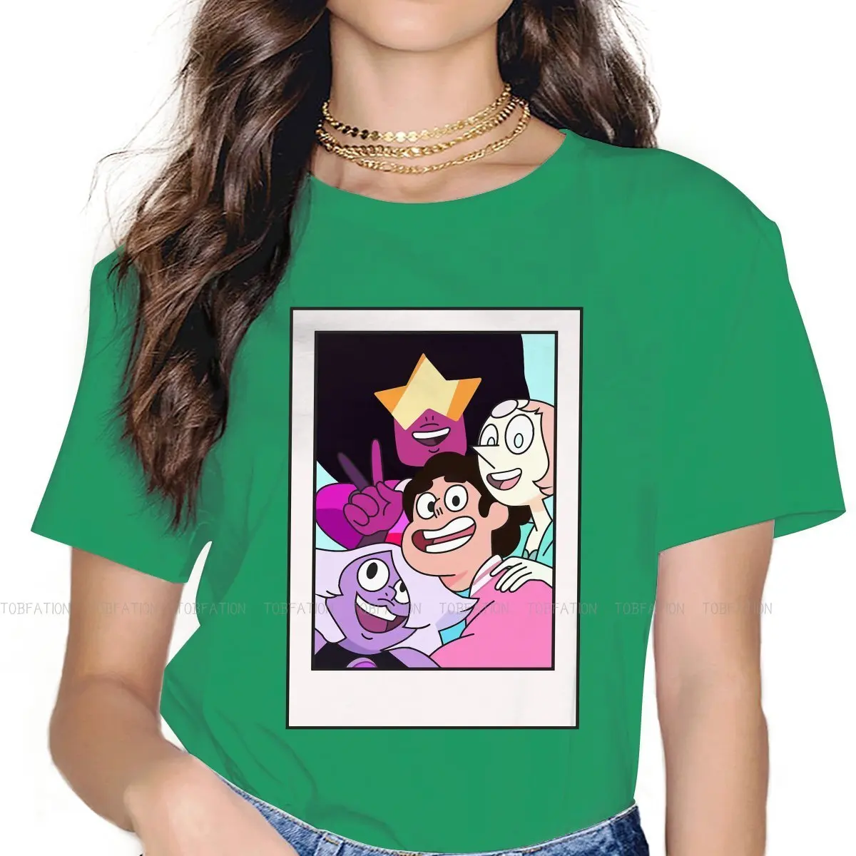 

Crystal Gems Classic O Neck TShirt Steven Universe Animation Science Fiction Fabric Original T Shirt Woman's Individuality