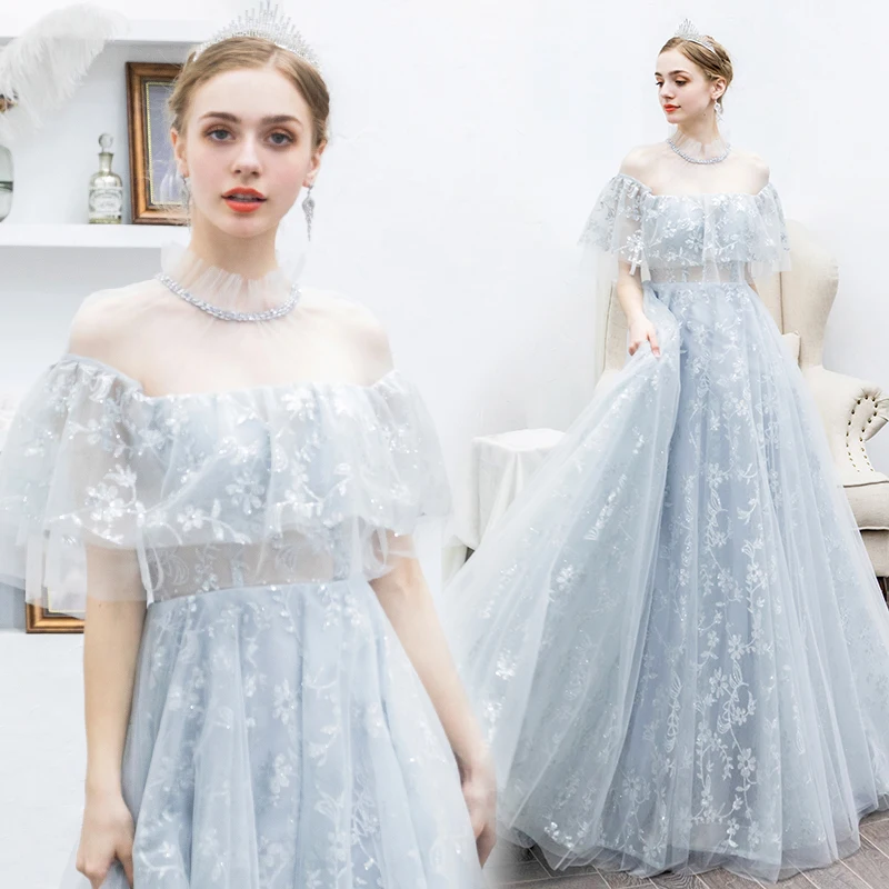 Серебряное длинное ТРАПЕЦИЕВИДНОЕ платье для выпускного вечера 2019 блестящий