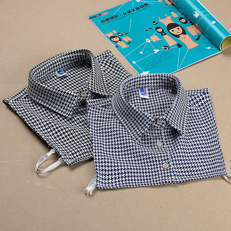 

Women Fake Collars for Sweater Half Shirt False Collars Ladies Button Lapel Half Shirt Choker Necklace Tie Nep Kraagie