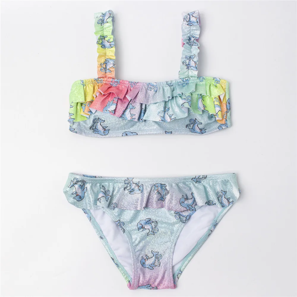 

23 Styles CHEAP Kids Girls Swimwear Swimsuit Children Print Bandage Bikini 2021 Wholesale Brand Baby Girl Biquini Swimming Suit