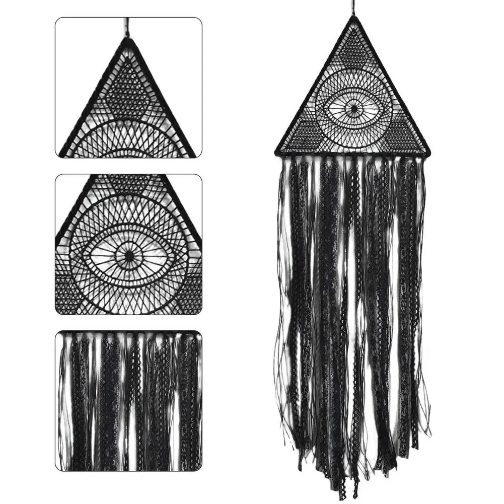 

Черный Ловец снов глаз Божий ручной тканый домашний Настенный декор ручной тканый Декор для комнаты кулон