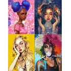 5D алмазная живопись сделай сам, Африканская женщина, девочка, полная квадратнаякруглая Алмазная вышивка, крестик, строительный Рождественский подарок