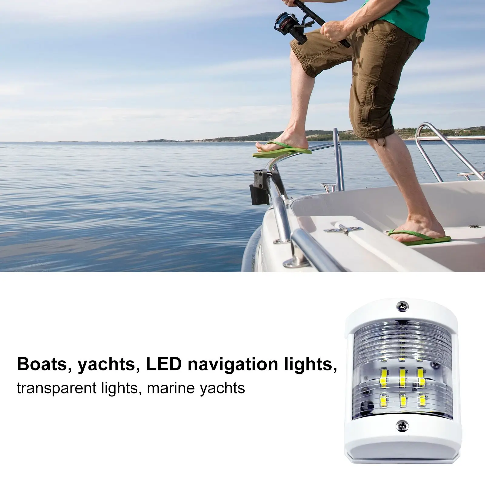 

Sailing Lamp Stern Light White Navigation Light IP66 Waterproof Sailing LED Signal Stern Boat With Beam Angle ABS Shell PC Lens