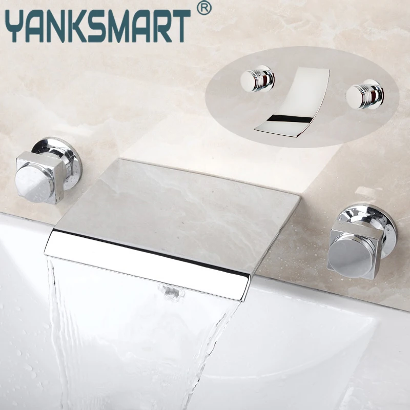 3 шт. смеситель для ванной комнаты YANKSMART квадратный настенный ванны и душа отеля