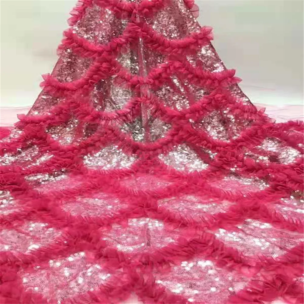 

Nigerian Lace Fabric High Quality Mesh Tulle Lace Fabric African French Net Lace Fabric for Wedding Dress FJ225-302