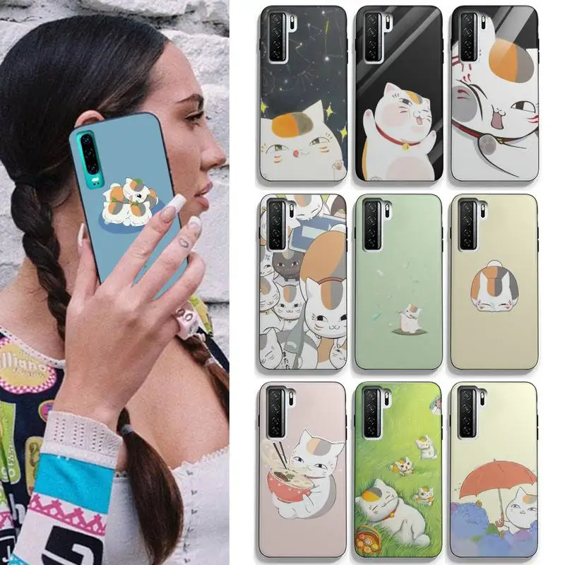

Natsume Yuujinchou Nyanko Sensei Phone Case For Huawei P30 Pro Lite P Smart 2020 P40 Pro Nova 5i 6SE P20 Lite Black Cover