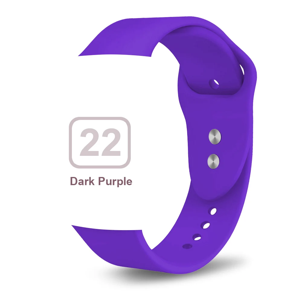 Мягкий силиконовый сменный спортивный ремешок для 38 мм Apple Watch Series1 2 3 4 5 42 мм наручный браслет ремешок для iWatch Sports Edition - Цвет ремешка: Deep purple