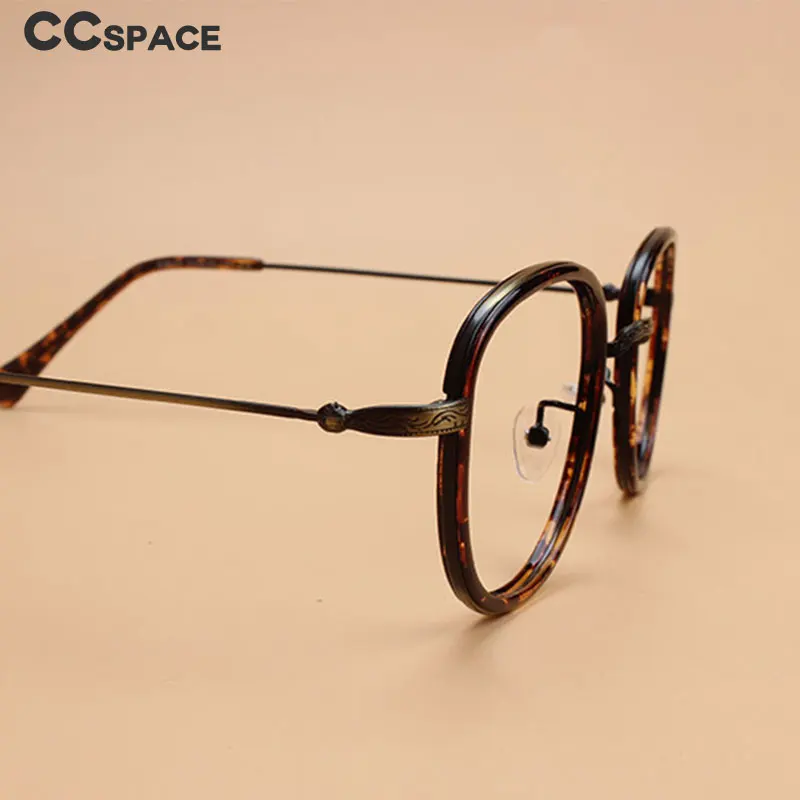 

49536 Tr90 Plastic Titanium Tin Alloy Retro Round Glasses Frame for Men and Women Optical Fashion Computer Glasses Flat Mirror