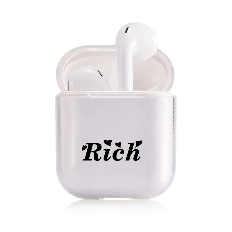 I201177 Беспроводной чехол Airpods с надписью Love Heart Rainbow Red Letter, защитный прозрачный чехол для наушников, классный портативный милый чехол для наушников - Цвет: I201177