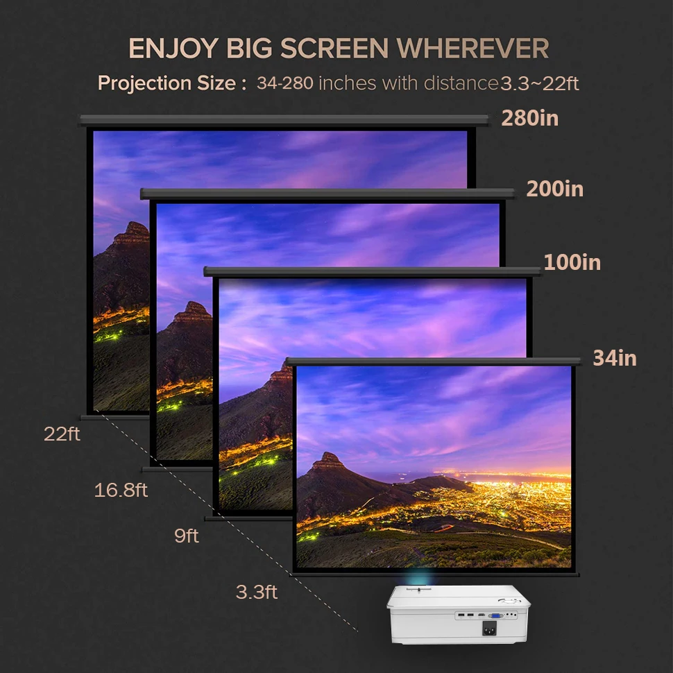 Портативный проектор TRANSJEE 1080p поддержка 4K Full HD 3d кино Android светодиодный с Wi Fi 1920x1080