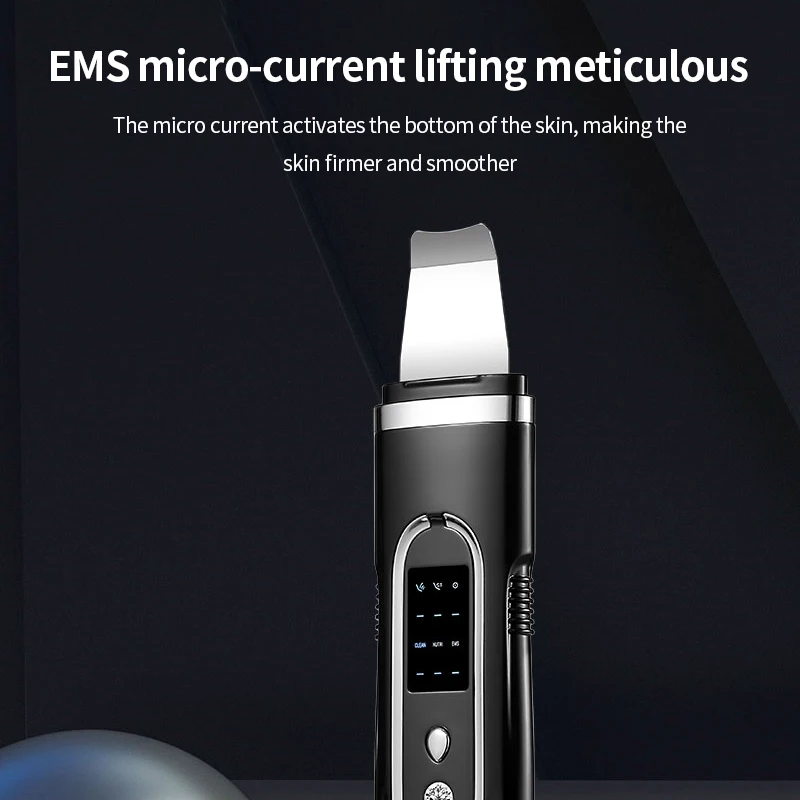 Goedkoop Ultrasone Huid Scrubber Facial Scrubber Spatel Peeling Cavitatie Peeling Schop Comedondrukker Gezicht Reiniging