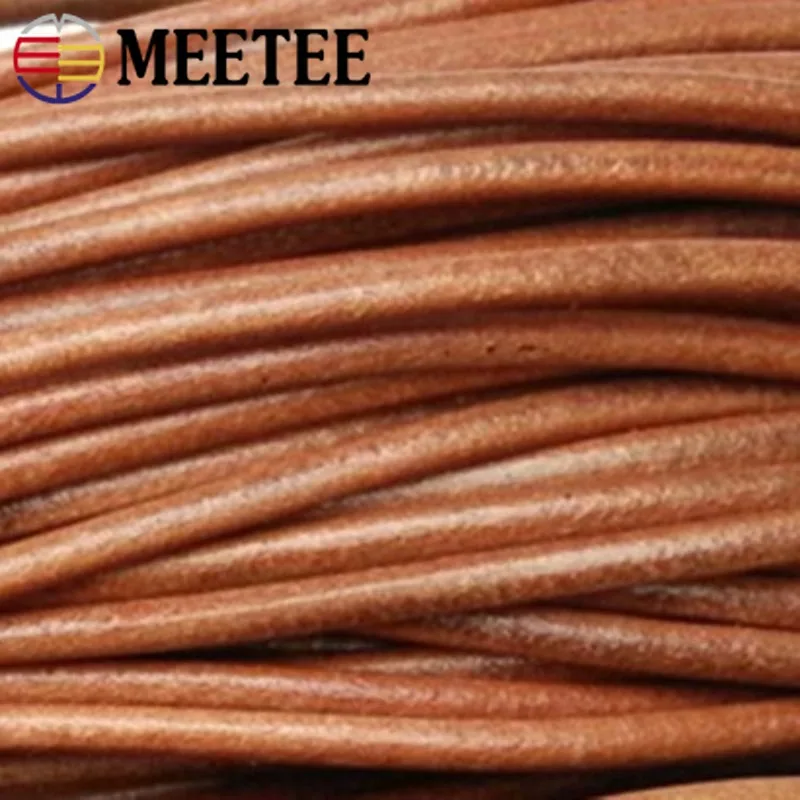 Meetee 2 метра 8 мм веревка из воловьей кожи кожаные шнуры натуральный черный