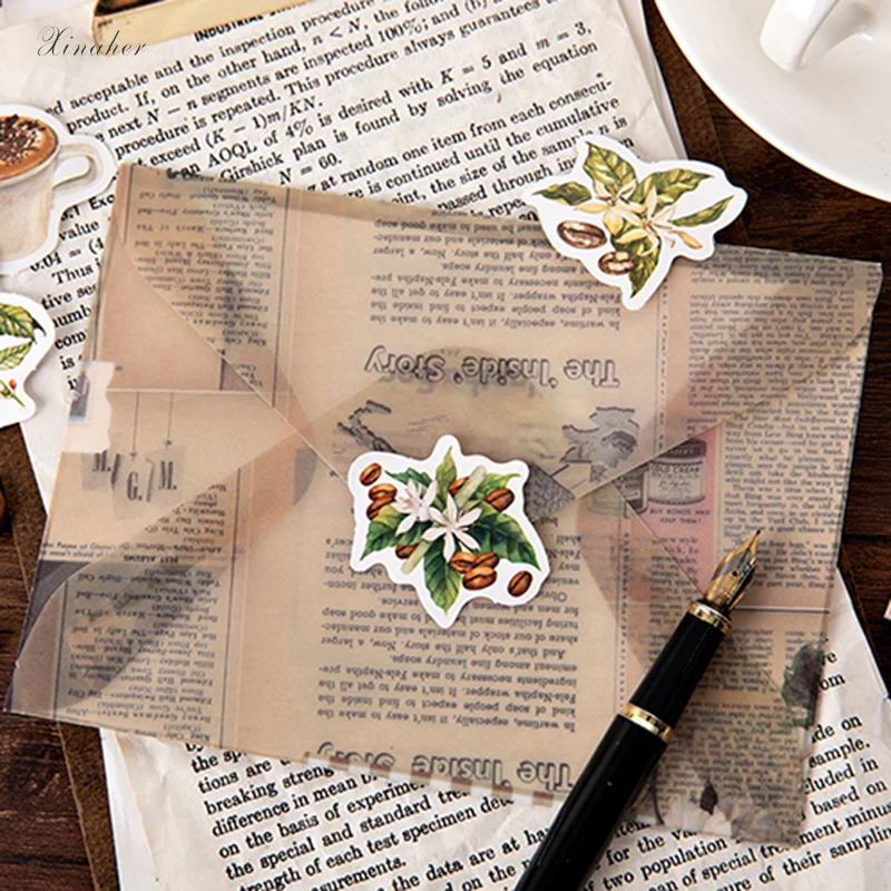 XINAHER 46 шт./кор. винтажная бумажная мини-наклейка на крышу кофе для