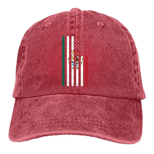Denim Cap Mexican American Flag Baseball Dad Cap Classic Adjustable Sports for Men Women Hat