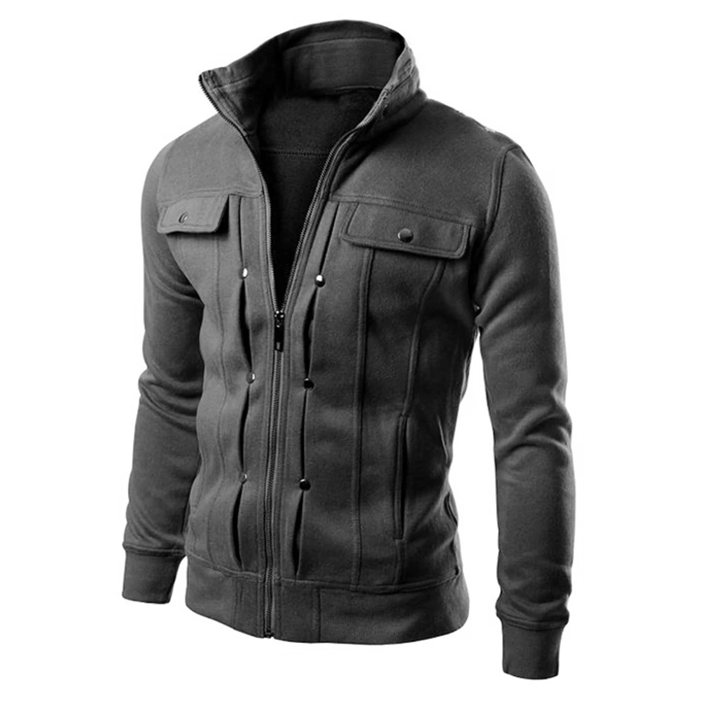 2019 осенне зимняя мужская куртка Мужское пальто теплая Повседневная на молнии