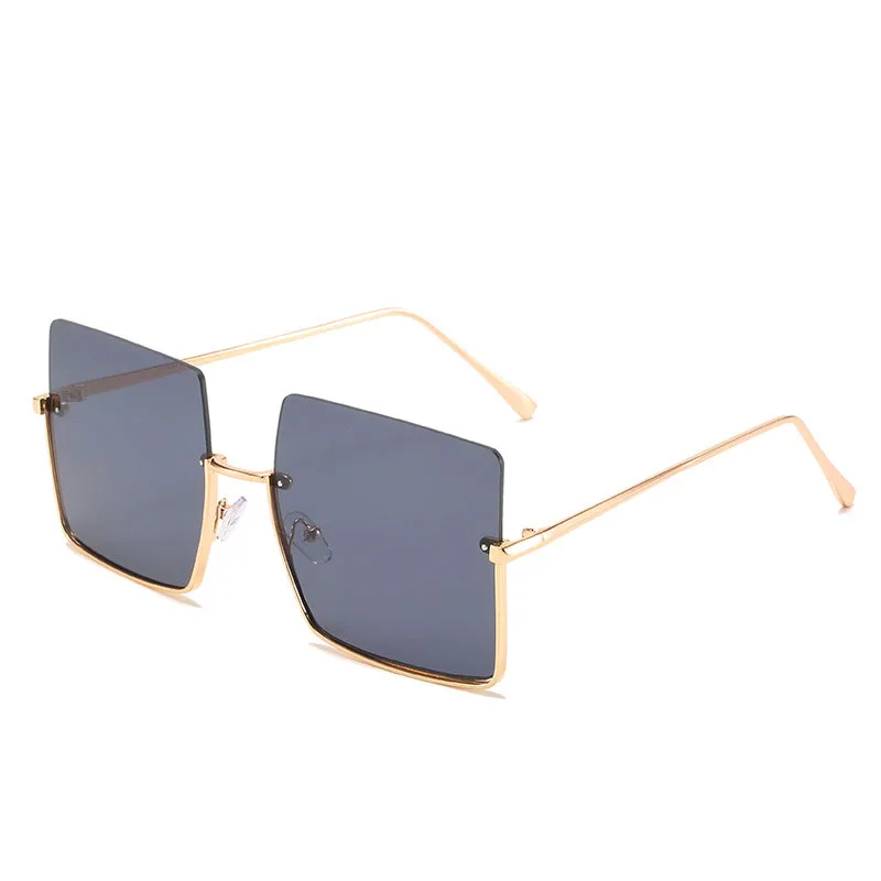 

New Fashion Semi-Rimless Sunglasses Women Square Sun glasses Luxury Brand Female Metal Shades UV400 Eyewear oculos de sol