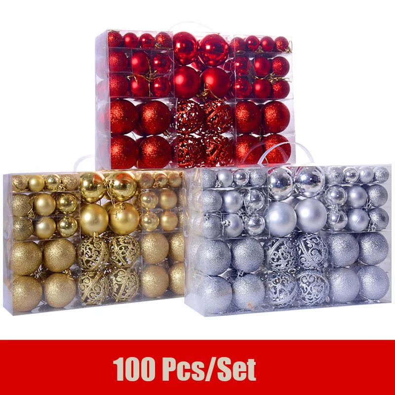 100 шт. Рождественский шар 4 типа рождественские украшения украшение для дома