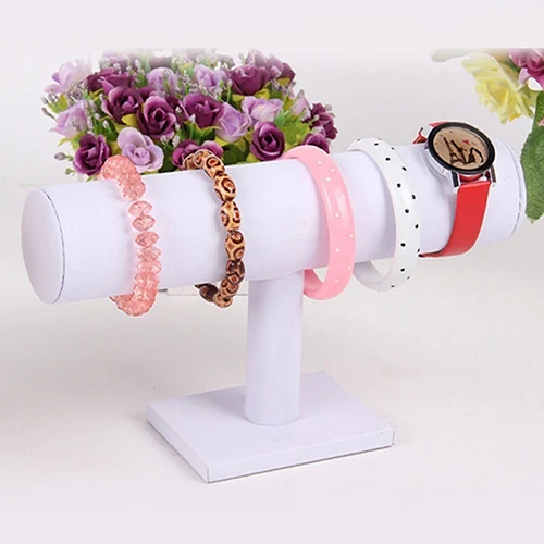 Velvet Leather T-Bar Jewelry Display Stand Bracelet Watch Holder Rack Soft to Touch | Дом и сад