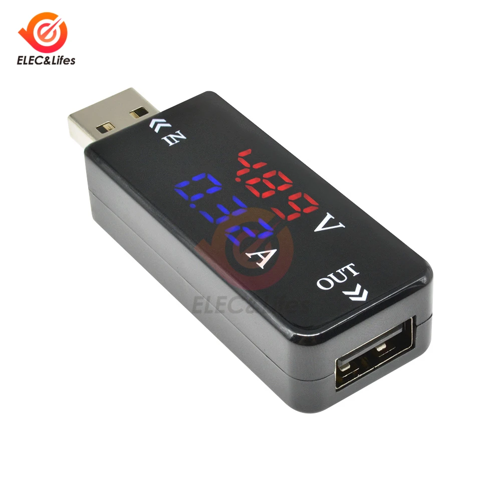 DC 5 в 12 В 3A USB электронный ЖК-цифровой вольтметр Амперметр Красный Синий двойной дисплей Автомобильный USB тестер зарядное устройство ток напряжение Детектор