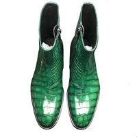 chue new arrival men boots men crocodile leather boots male crocodile booots green spring fashion yongth shoes