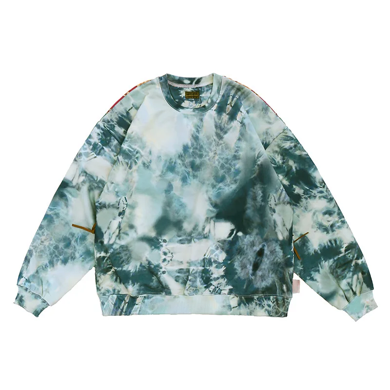 

Vivgae men's clothing autumn and winter 2020 new Japanese fashion brand religious stitching tie dye retro back paste cotton